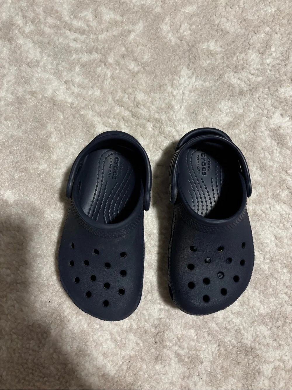 CROCS - Navy Blue Classic Clog Sandals Shoes Kids size 8 LIKE NEW